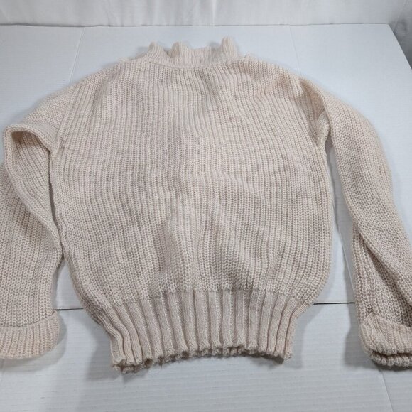 Vintage Sweater made Italy mohair blend size medium sweater cream color Lazarus - Picture 7 of 7